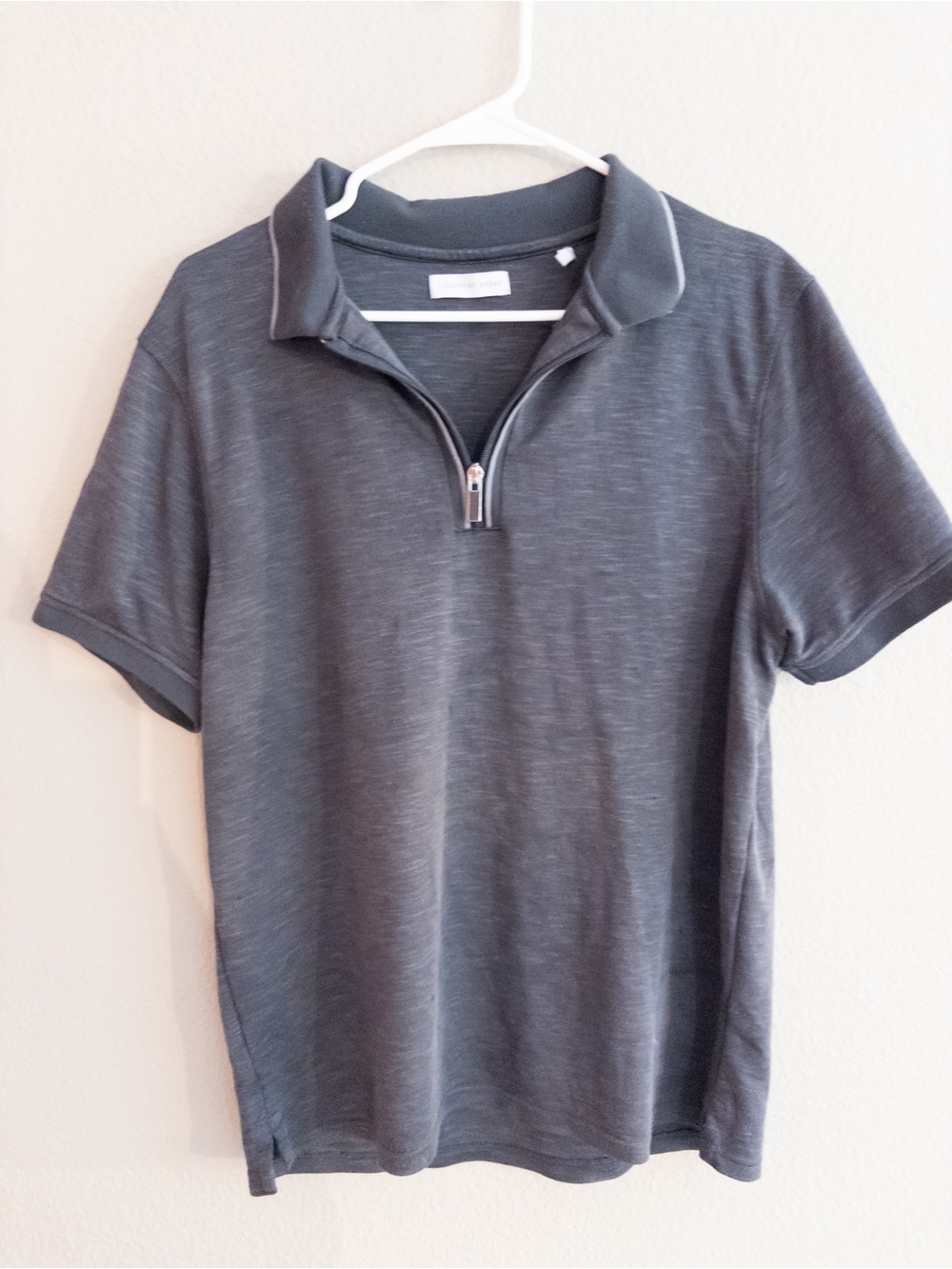 Geoffrey Bean Men's Charcoal Gray Half-Zip Polo Shirt